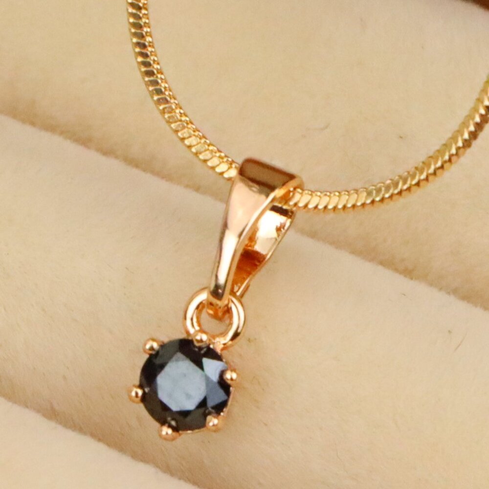 Minimalist Black Round Pendant In Gold Finish For Everyday Wear Xppt1656 29$